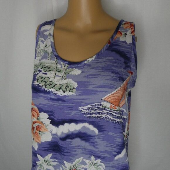 Tommy Bahama Tropical Sailboat Palm Tree Tank Top - Picture 3 of 9